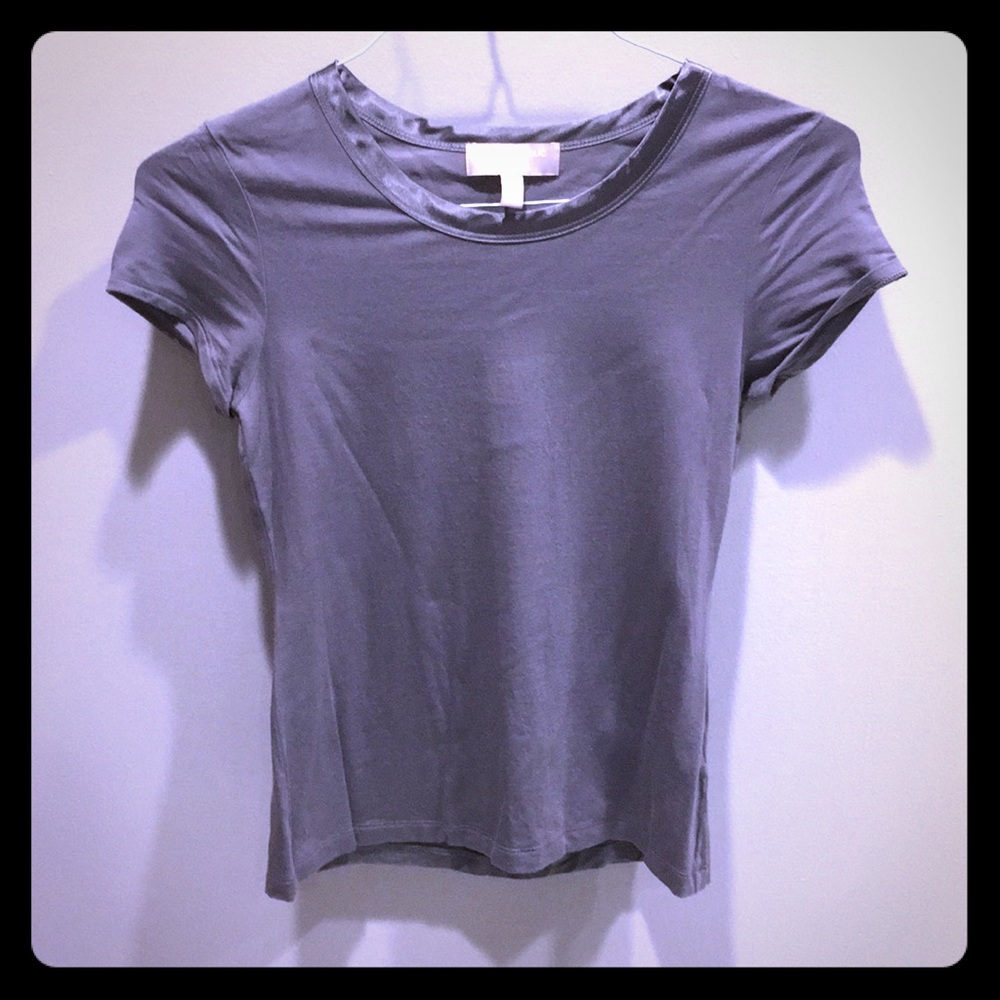 Layering Tee with Satin Neckline